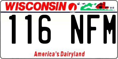 WI license plate 116NFM