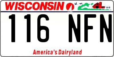 WI license plate 116NFN