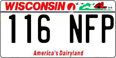 WI license plate 116NFP