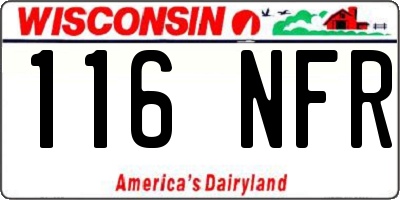WI license plate 116NFR