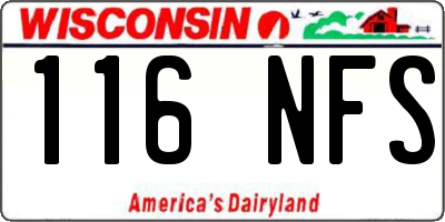 WI license plate 116NFS