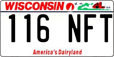 WI license plate 116NFT