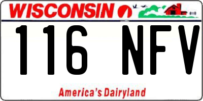 WI license plate 116NFV