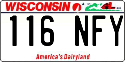 WI license plate 116NFY