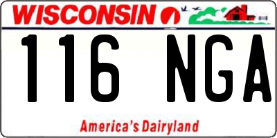 WI license plate 116NGA