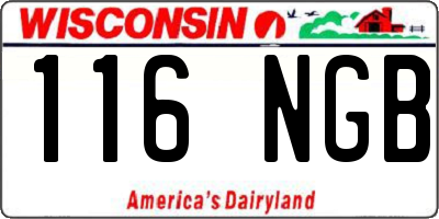 WI license plate 116NGB
