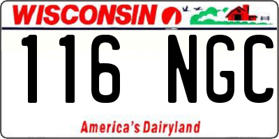 WI license plate 116NGC
