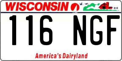 WI license plate 116NGF