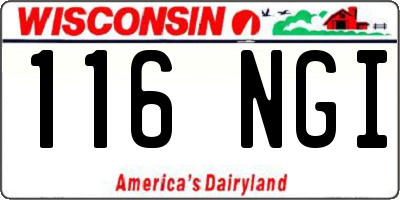 WI license plate 116NGI