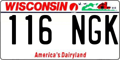 WI license plate 116NGK
