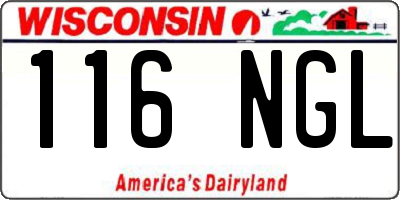 WI license plate 116NGL