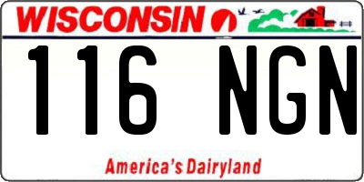 WI license plate 116NGN