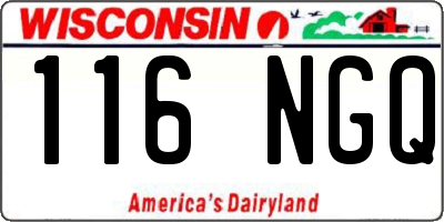 WI license plate 116NGQ