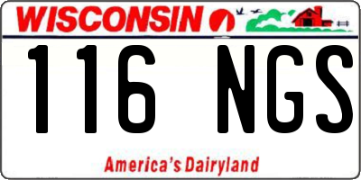 WI license plate 116NGS