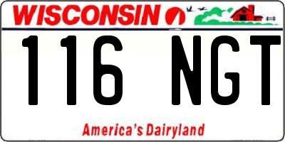 WI license plate 116NGT