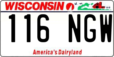 WI license plate 116NGW