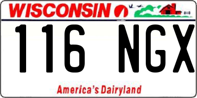 WI license plate 116NGX