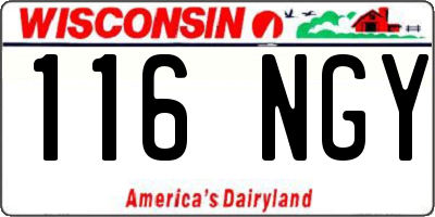 WI license plate 116NGY