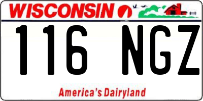 WI license plate 116NGZ