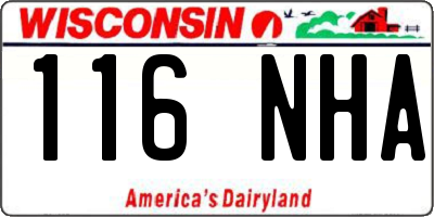 WI license plate 116NHA