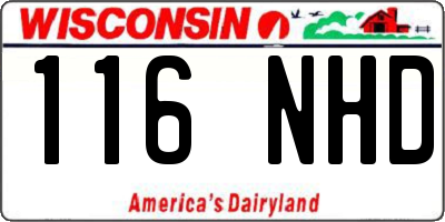 WI license plate 116NHD