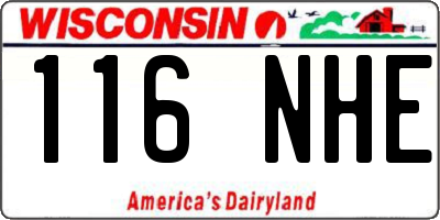 WI license plate 116NHE