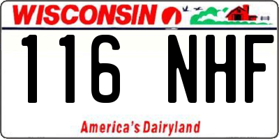 WI license plate 116NHF