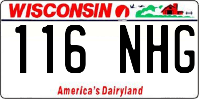 WI license plate 116NHG