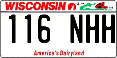WI license plate 116NHH