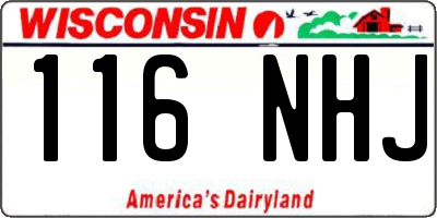 WI license plate 116NHJ
