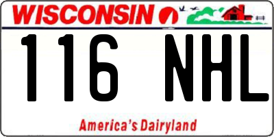 WI license plate 116NHL