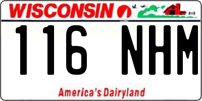 WI license plate 116NHM