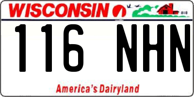 WI license plate 116NHN