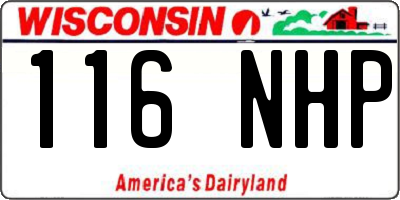WI license plate 116NHP