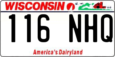WI license plate 116NHQ