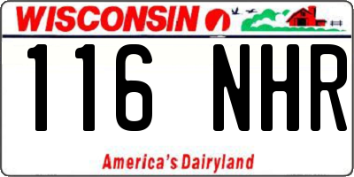 WI license plate 116NHR