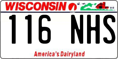 WI license plate 116NHS