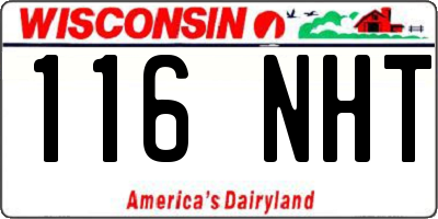 WI license plate 116NHT