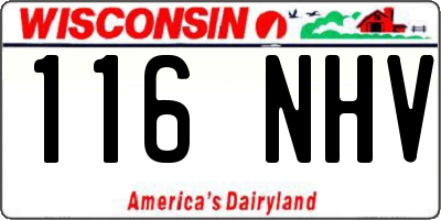 WI license plate 116NHV