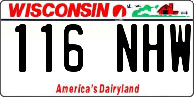 WI license plate 116NHW