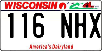 WI license plate 116NHX