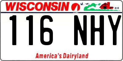 WI license plate 116NHY