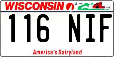WI license plate 116NIF
