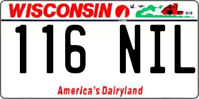 WI license plate 116NIL