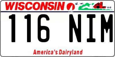 WI license plate 116NIM