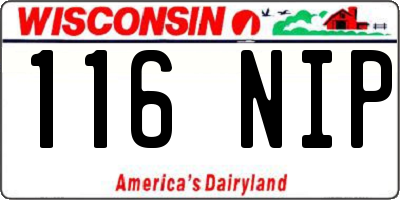 WI license plate 116NIP