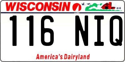 WI license plate 116NIQ
