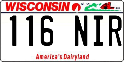 WI license plate 116NIR
