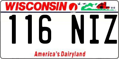 WI license plate 116NIZ