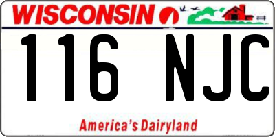 WI license plate 116NJC